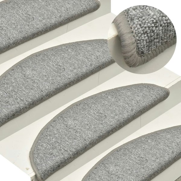 Berkfield Carpet Stair Treads 15 pcs Light Grey 56x17x3 cm