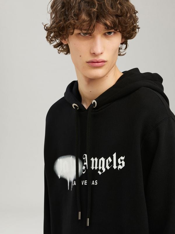 Palm Angels Las Vegas Spray Paint Logo Black Hoodie