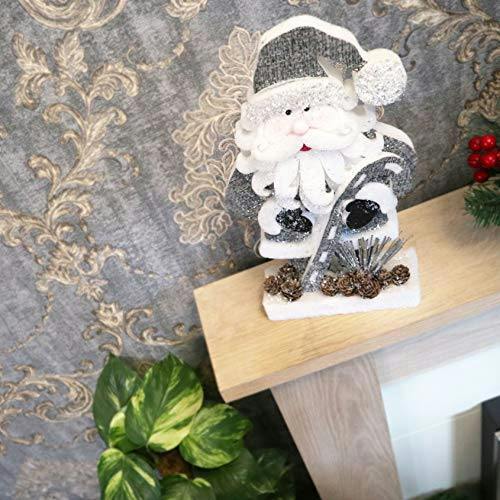 32cm Grey Santa Tabletop Christmas Decoration with Glitter Detail and Foam Construction image 5