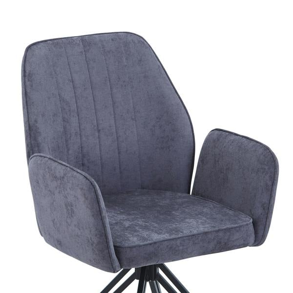 Core Products Pair of Aspen Grey Swivel Dining Armchairs with Premium Upholstery