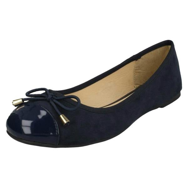 Spot On Ladies Spot On Bow Ballerina Shoes