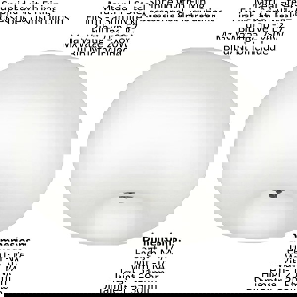 Wall Flush Ceiling Light Satin Nickel Shade White Glass Opal Matt Bulb E27 2x60W Loops