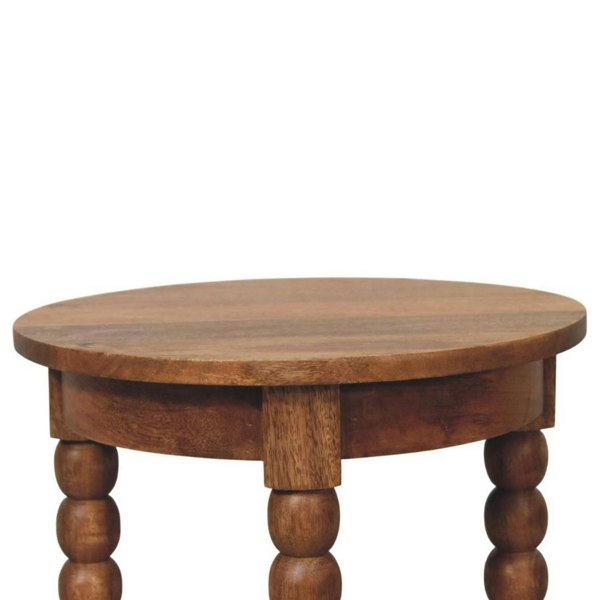 Artisan Furniture Solid Wood Barley Twist Round Side Table