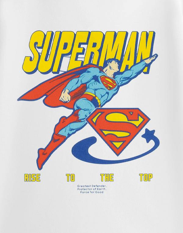 Vanilla Underground DC Comics Superman Boys White Rise To The Top Short Sleeved T-Shirt