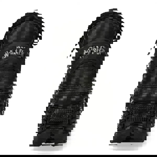 New Rock M-OVERZ106B-C1 Chunky Black Leather Ankle Boots