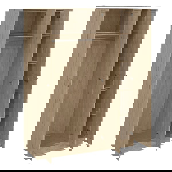 Furniture To Go Brande Wardrobe with 3 Frame Doors in Jackson Hickory