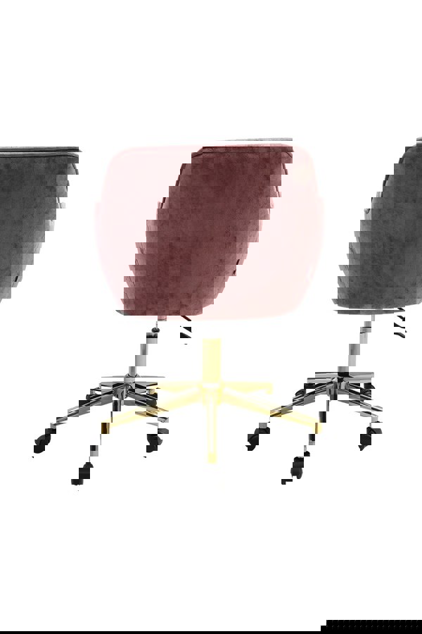 Living and Home Velvet Upholstered Home Office Swivel Chair