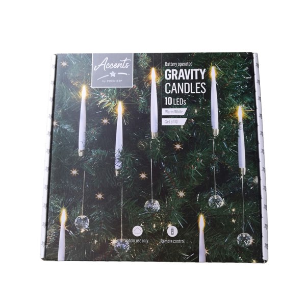 Samuel Alexander Premier 31cm 10 Piece Indoor Christmas Candle Set with Remote Control In Warm White