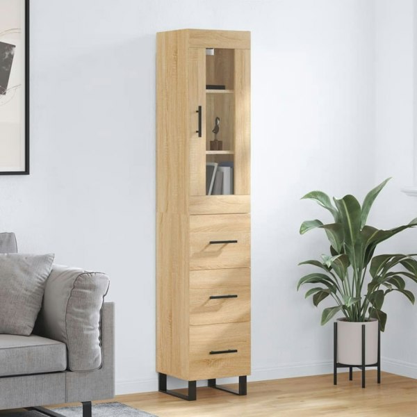 Berkfield Highboard Sonoma Oak 34.5x34x180 cm Engineered Wood