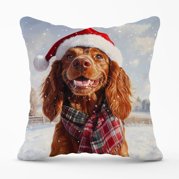 Warren Reed Christmas Irish Setter Cushion