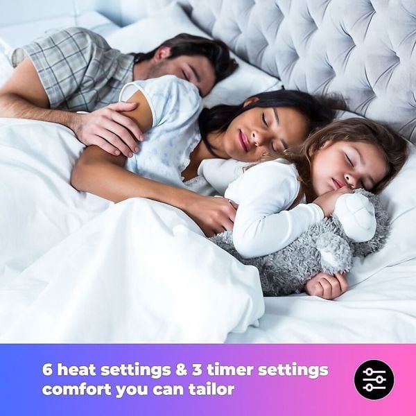 GlamHaus Heated Electric Throw Blanket - Luxurious & Soft Design - 9 Temperature Settings & 9-Hour Timer
