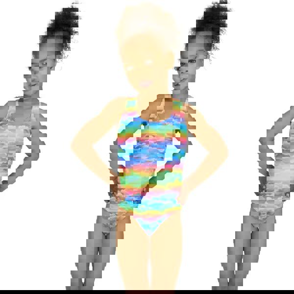 Zoggs Tots Girls Skydream Actionback Swimsuit - Multi/Lilac