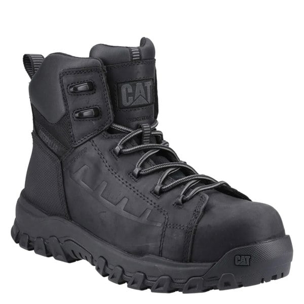 Caterpillar Mens Threshold Rebound Grain Leather Composite Toecap Safety Boots - Black