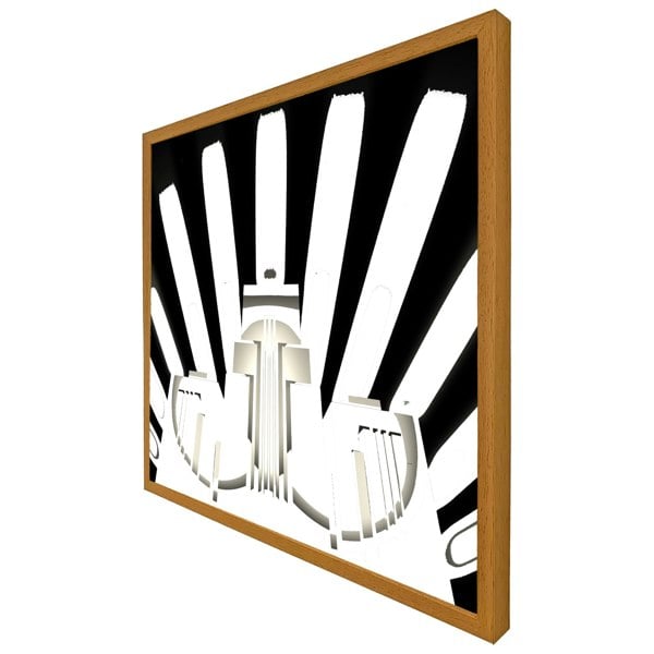 Benjamin Tate Design Art deco skyscraper in black & white (picture Frame)