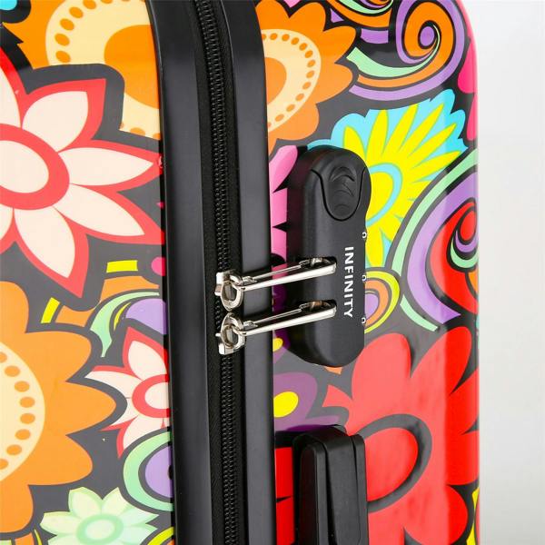 Infinity Luggage Hard Shell Printed Cabin Suitcase 35 x 23.5 x 56 cm Luggage Suitable for Easyjet, Ryanair, Wizzair