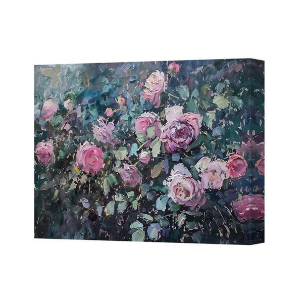 Benjamin Tate Design Floral Canvas Wall Art Pink Roses Bouquet Impressionist Painting 5900