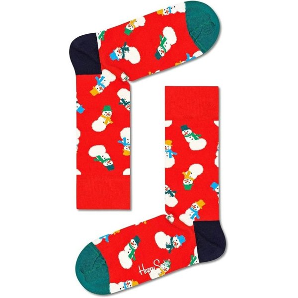 Happy Socks 2-Pack Snowman Socks Gift Box, Red