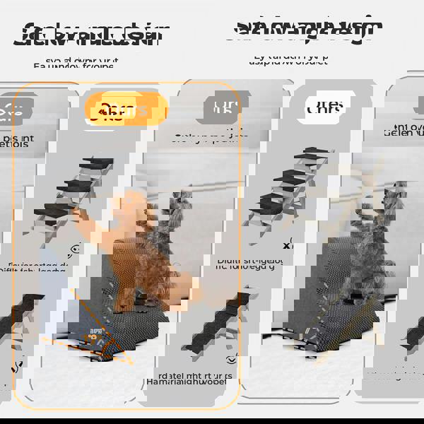 Skylos 2 Step Dog Ramp Pet Stairs for Small Dogs Bed Sofa Foam Non-Slip Washable