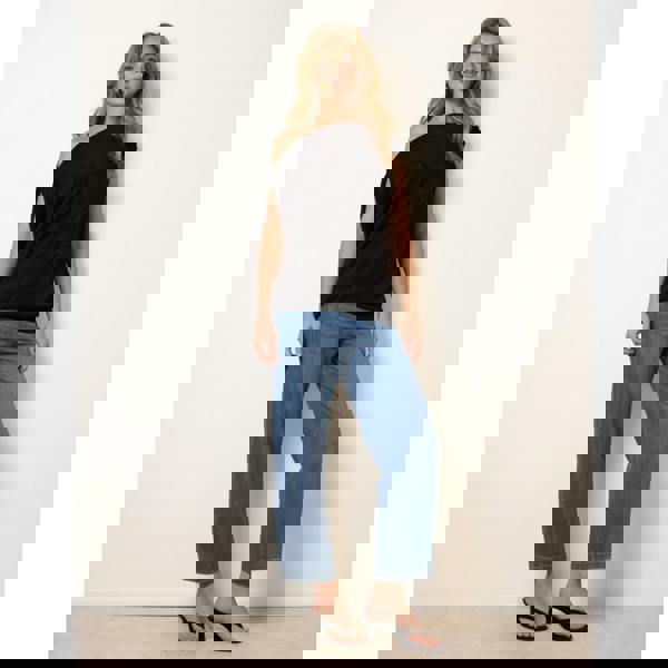 Blue Vanilla Deep Band Slinky Oversize Tunic Top