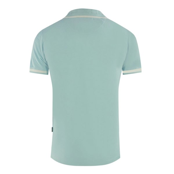 Aquascutum AQ 1851 Embroidered Tipped Polo Shirt - Light Blue