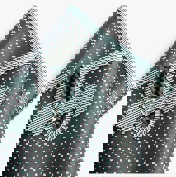 Stormwells DOTTY Womens Rubber Wellington Boots Pale Blue Polka Dot/Navy