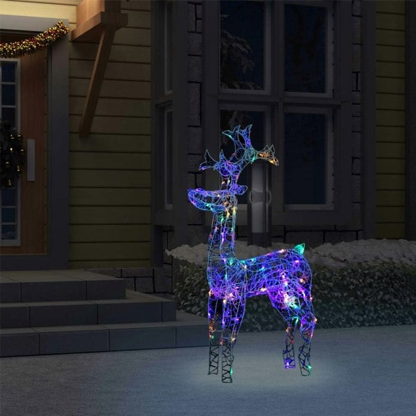 Berkfield Reindeer Christmas Decoration 90 LEDs 60x16x100 cm Acrylic