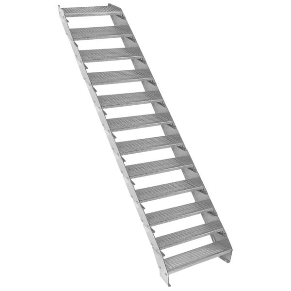 Monstershop Adjustable 12 Section Galvanised Staircase - 600mm Wide