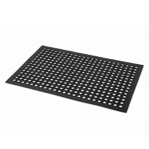 Marlow Door Mat Outdoor Rubber Drainage Slip-Resistant for Garage Entry Black