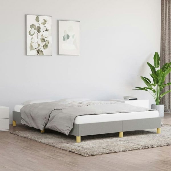 Berkfield Bed Frame Light Grey 135x190 cm 4FT6 Double Fabric