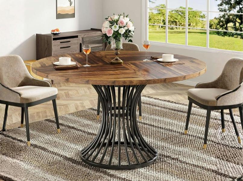 PHD Furniture AXIS Round Dining Table Ø120cm – Rustic Brown