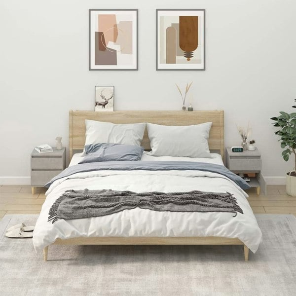 Berkfield Bedside Cabinets 2 pcs Concrete Grey 40x35x50 cm