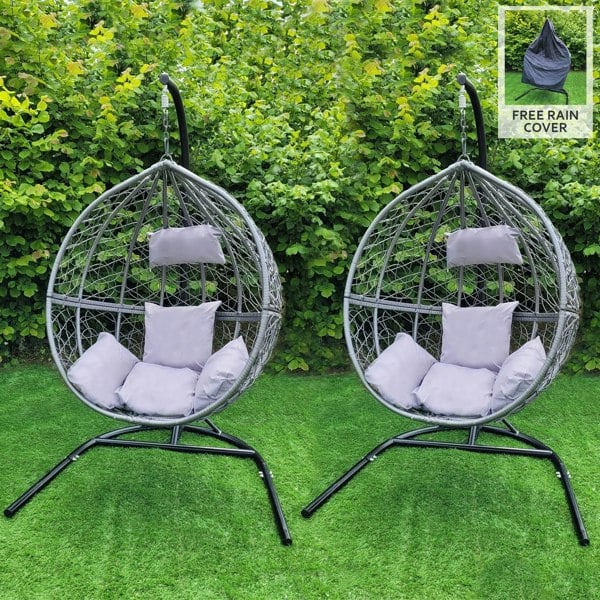 Jardi 2 Grey Egg Chairs