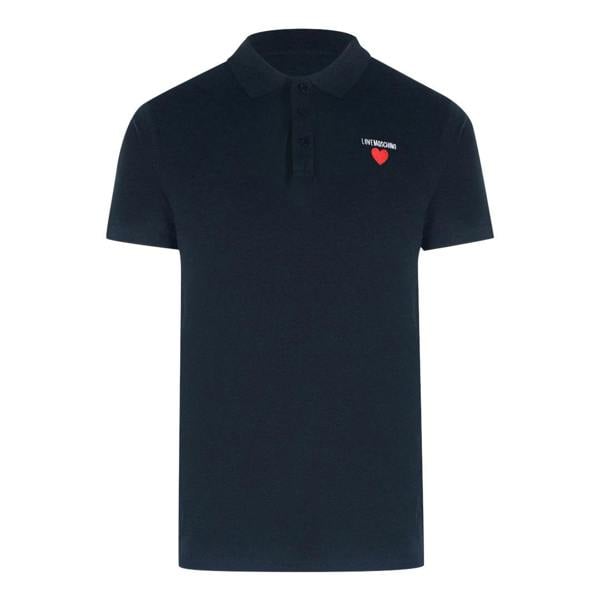 Moschino Love Moschino Heart Logo Navy Blue Polo Shirt