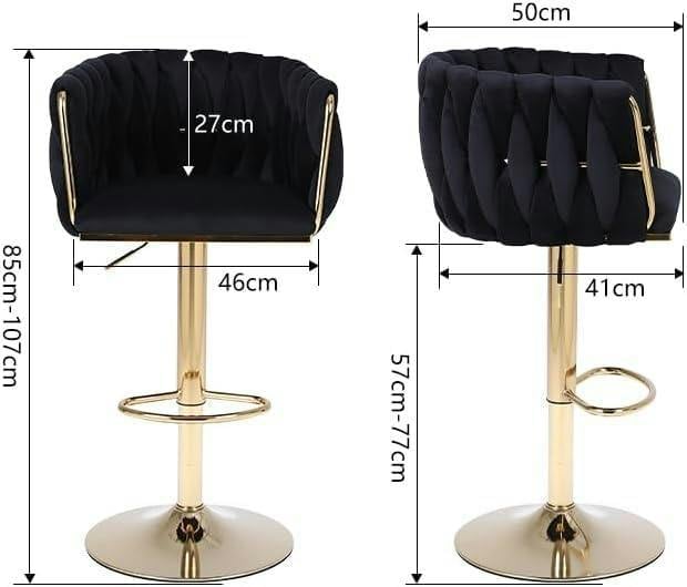 HYGRAD BUILT TO SURVIVE Velvet Swivel Bar Stools with Gold Base – Set of 2 | HYGRAD®