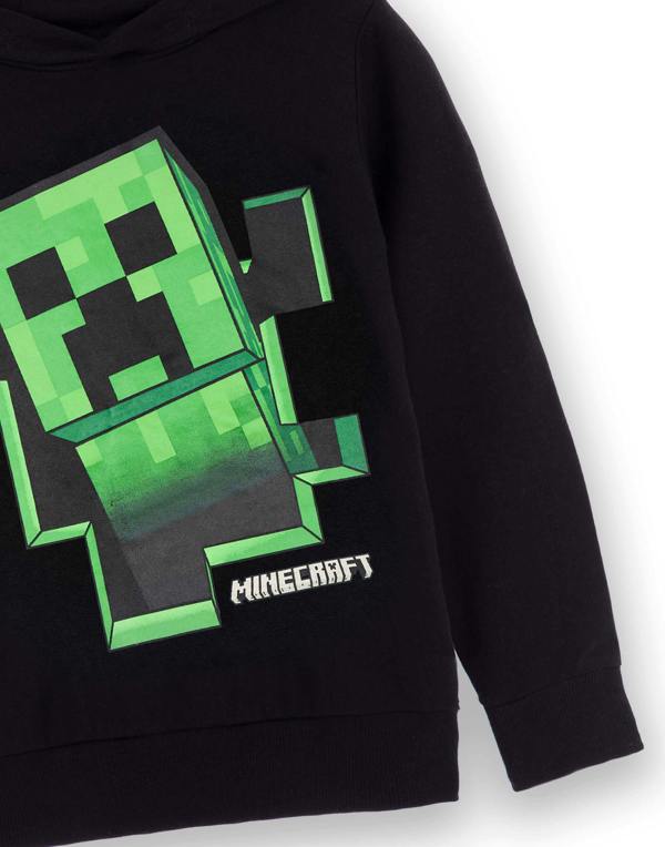 Vanilla Underground Minecraft Unisex Kids Black Creeper Hoodie