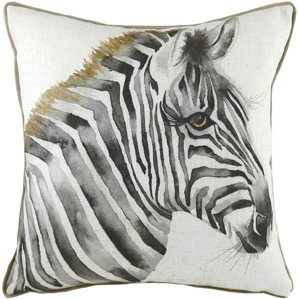 Evans Lichfield Safari Zebra Cushion Cover - White/Brown