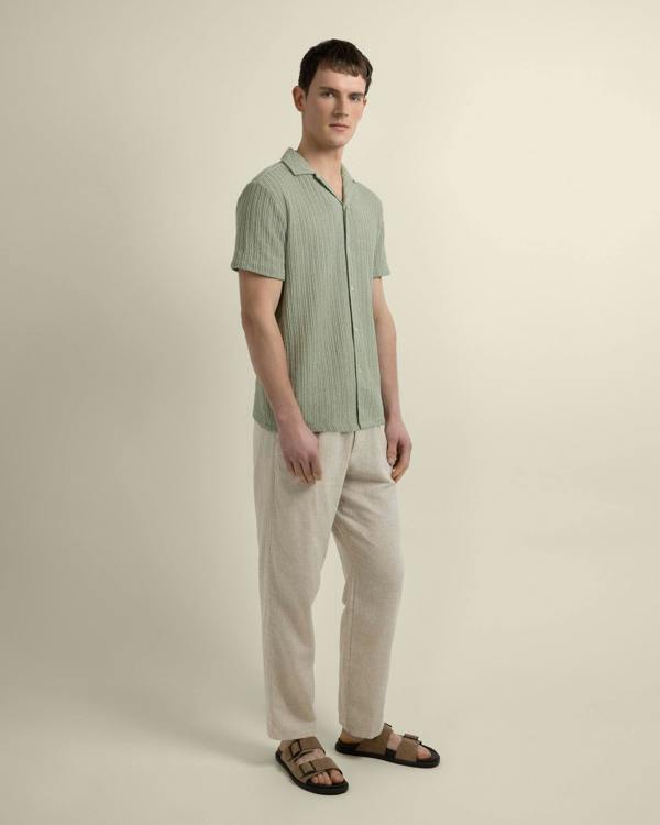 Larsson & Co Peder - Crochet Jacquard Short Sleeve Shirt