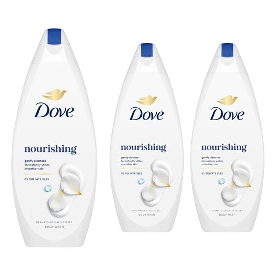 Dove Nourishing Body Wash 3 Pack, 0% Sulfate SLES Shower Gel, 225ml