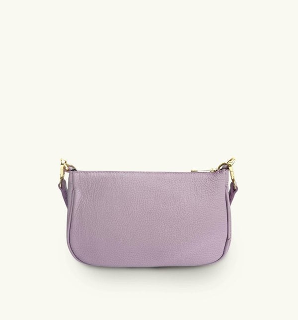 Apatchy London Pebble Leather Baguette Bag - Lilac