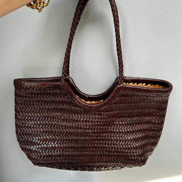 Woven Leather Basket