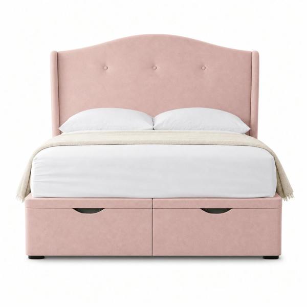 Great British Beds Cidra Divan Ottoman Bed - Pink Plush