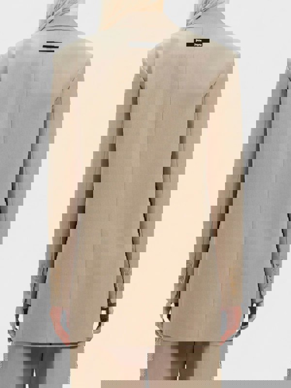 Palm Angels Knit Tape Blazer Beige - Womens