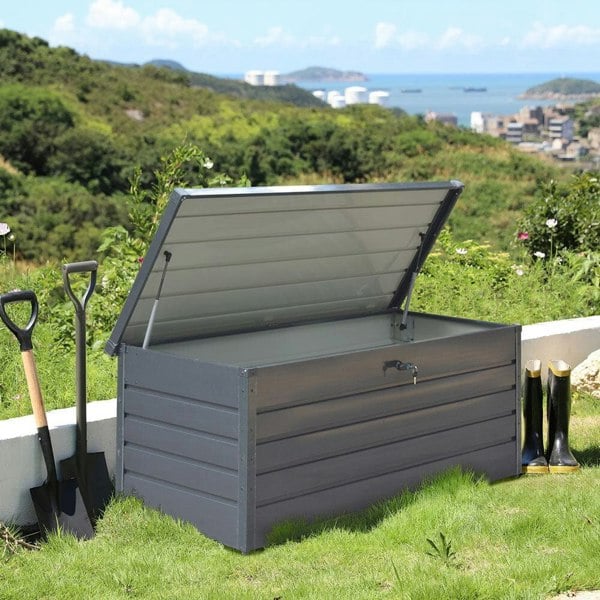 600L Metal Outdoor Garden Storage Box Lockable Garden Storage Boxes Living and Home