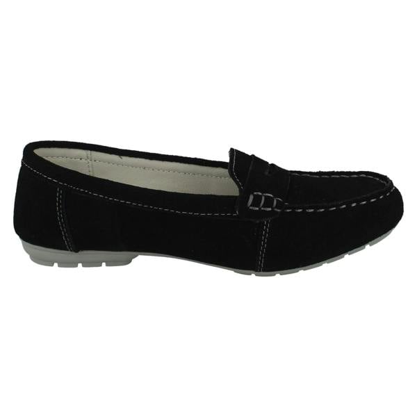 Leather Collection Ladies Leather Collection Moccasin Shoes F80558
