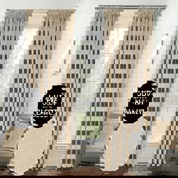 Enhanced Living Cream 100% Blackout Luxury Supersoft Velvet Thermal Tape Top Curtains for Living Room & Bedrooms