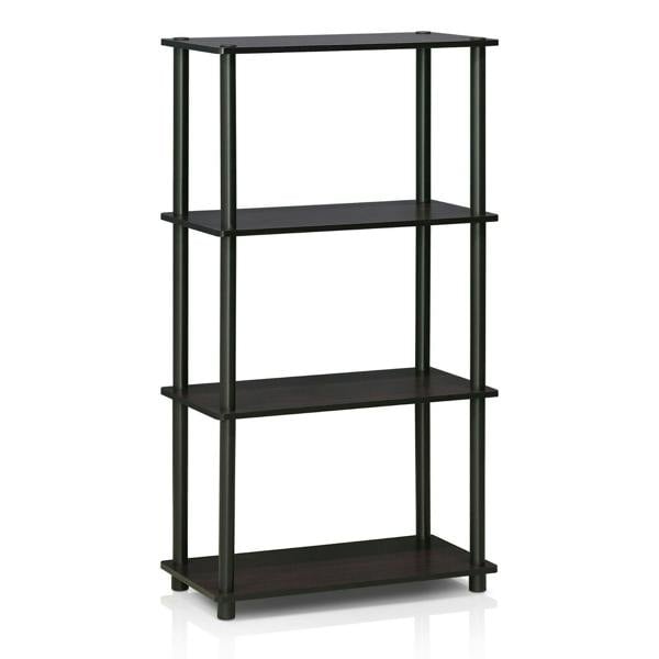 WALPLUS Turn-N-Tube 4-Tier Multipurpose Shelf Display Rack, Dark Walnut perfect for organized storage and display