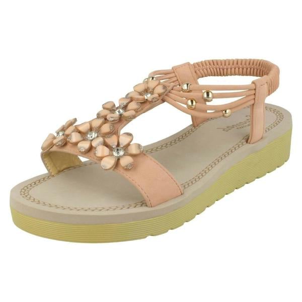Savannah Ladies Savannah Flower Beaded Sandals