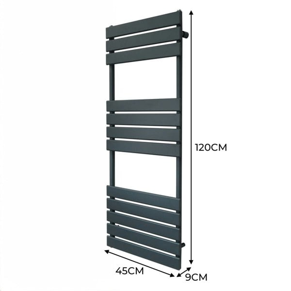 Monstershop Flat Panel Towel Radiator – 1200mm x 450mm – Anthracite Grey