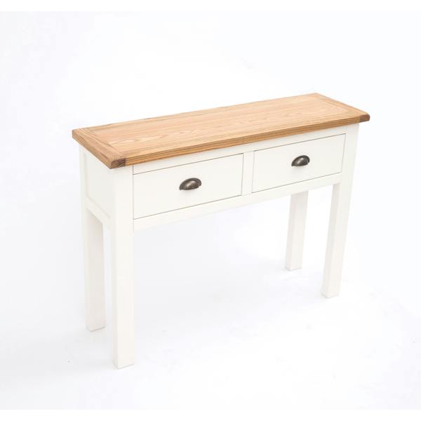 Cabinet Bits Lovere Off White 2 Drawer Console Table Brass Cup Handle