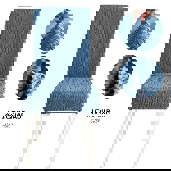 Anyseat Chair Cover Blue Linear Design with Anti-Dirt and Elastic Material for Dining Room Kitchen Wedding Hotel Banquet Restaurant